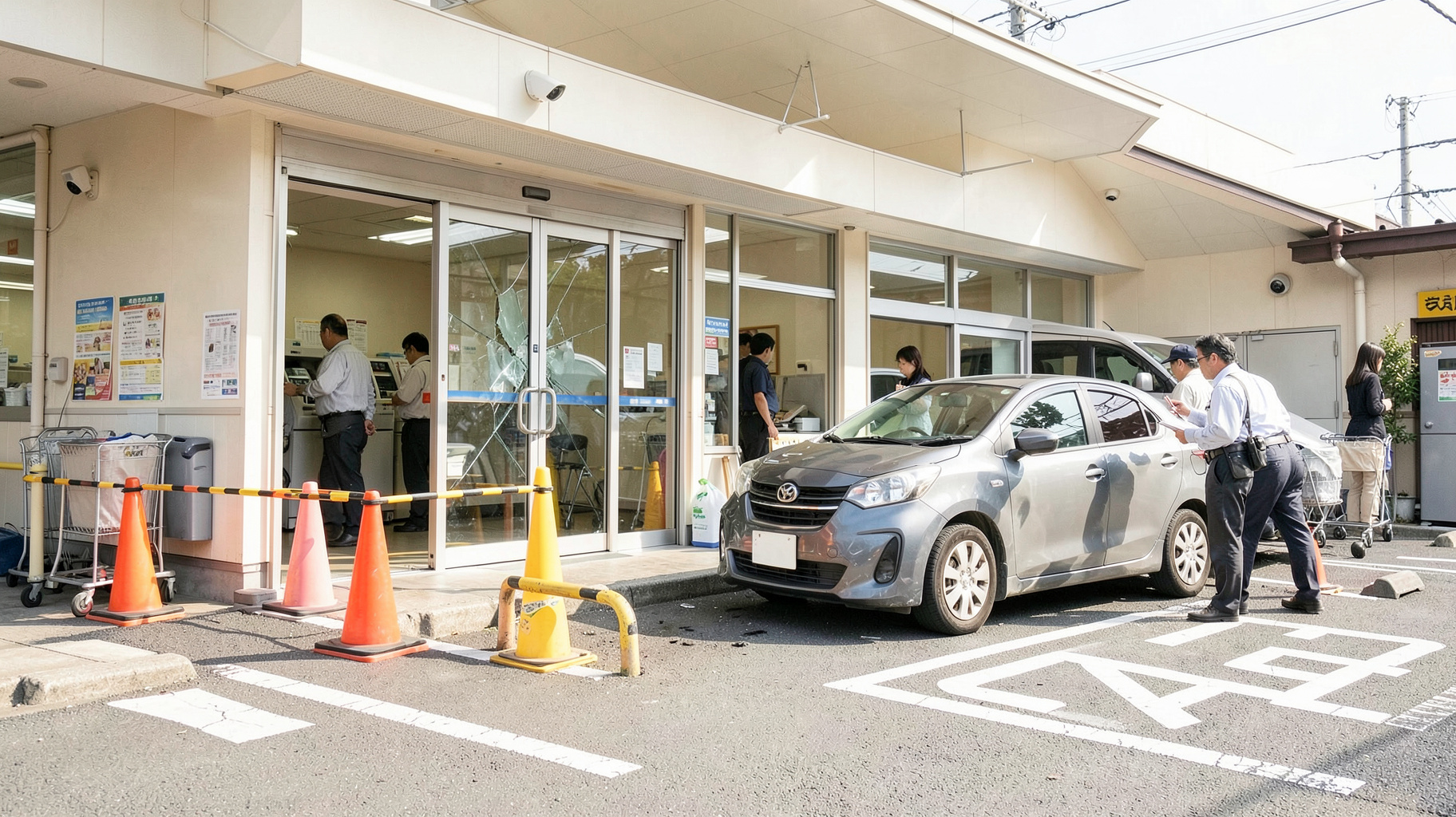 コインランドリーへの車両突入事故から考える駐車安全対策と店舗設計のイメージ